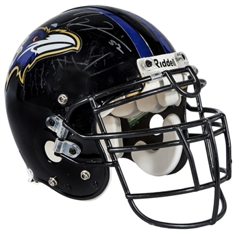 2000 Ray Lewis  Game Used and Signed Playoffs and Super Bowl XXXV Baltimore Ravens Helmet (MEARS & PSA/DNA)-Photo Matched